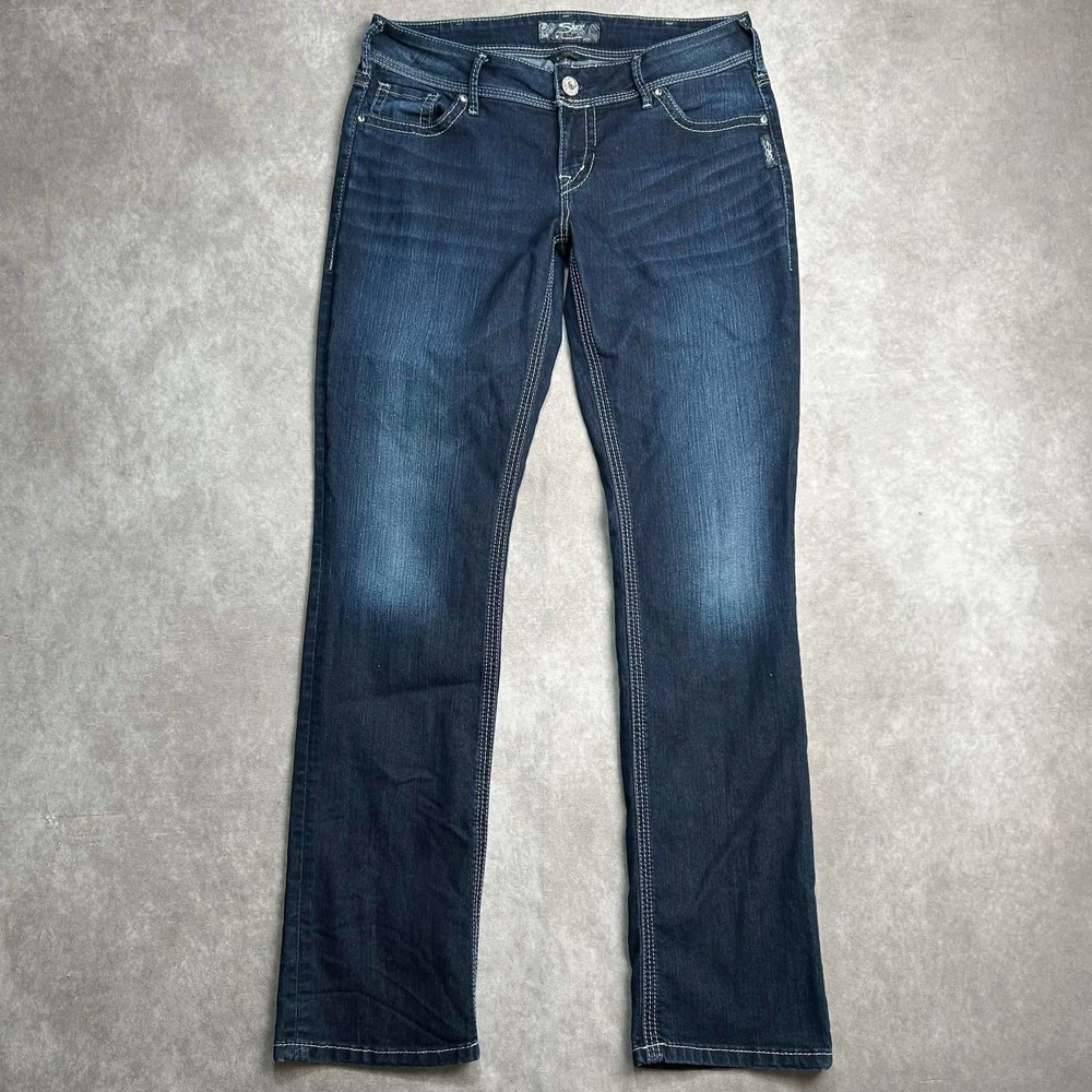 Silver Jeans Co Suki Straight Dark Wash Mid Rise Curvy Jeans W31 L32 Indigo